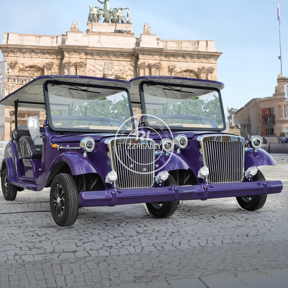 2025 Elegant Amusement Park 6 8 11 Passenger Sightseeing Electric Tourist Car Vintage Electric Sightseeing Car
