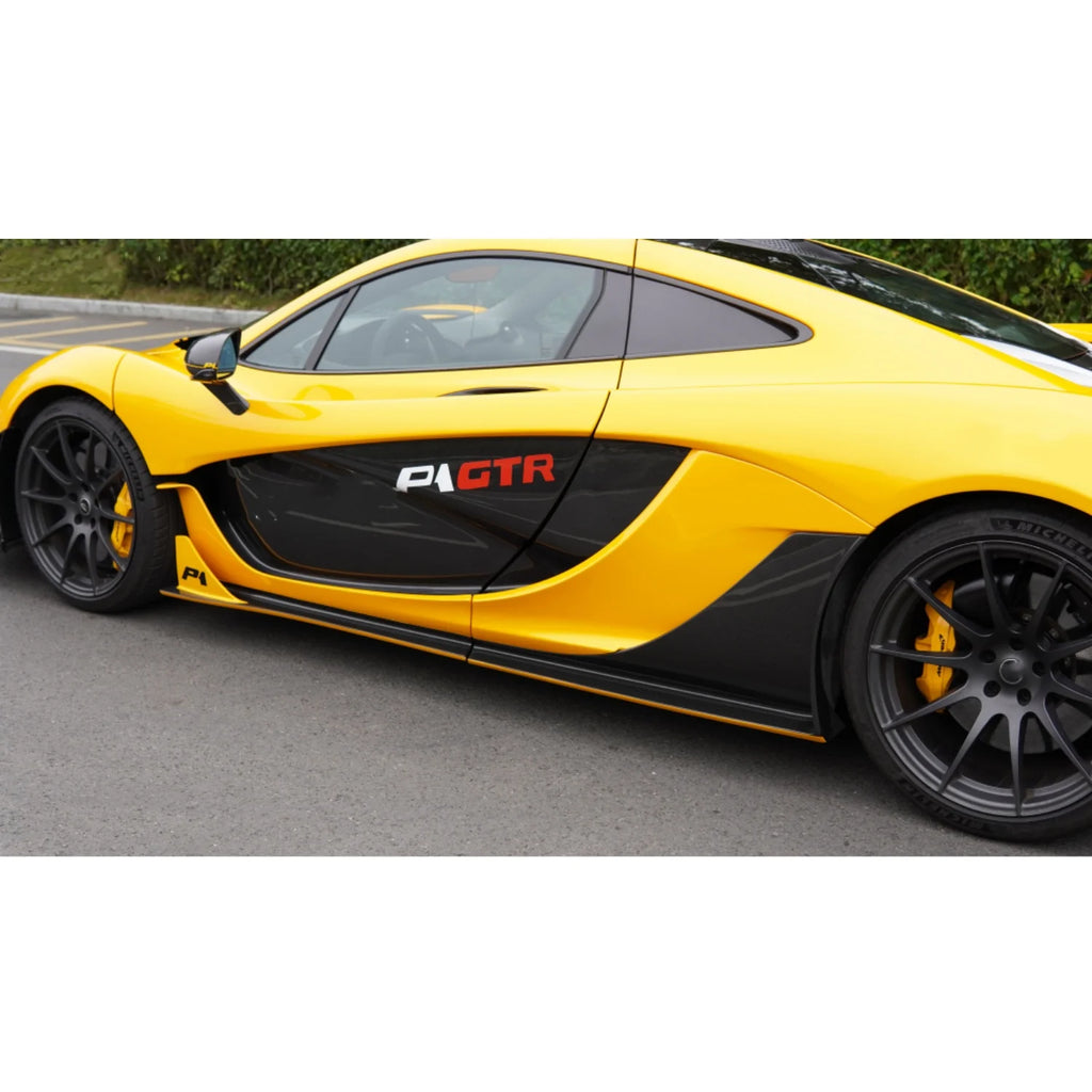 High Quality P1 Car Side Skirt Bumper Wing Exterior Decoration Tool Kit Suitable for McLaren P1 GTR Dry Carbon Fiber Body Kit