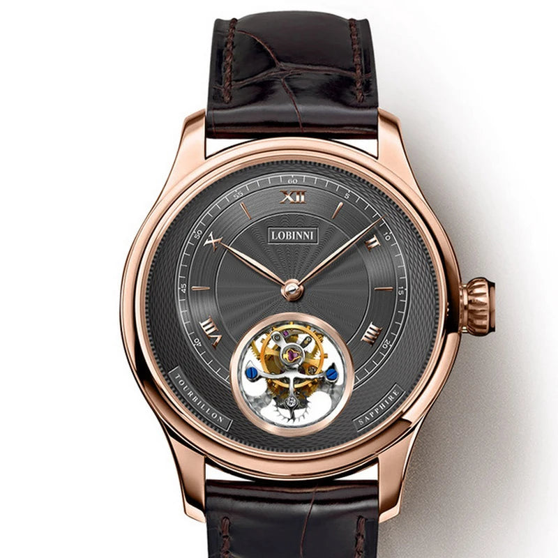 tourbillion luxury watch men,mens automatic wrist watches LOBINNI man dress waterproof skeleton mechanical wristwatch montre