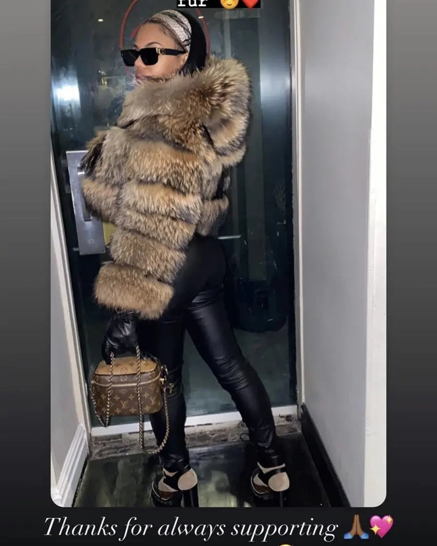 2025 maomaokong Super Hot Winter Women Luxury Thick Real Raccoon Fur Coat Natural Fox Fur Jacket Plus Size Jackets Female Vest