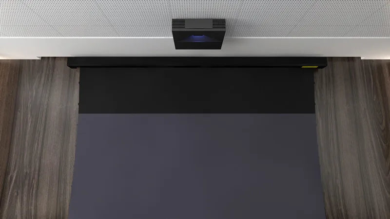 New Generation Laser TV Self-Rising Screen ALR Electric Motorised Tab Tensioned Projection Screen for UST Laser Projector 4k HD
