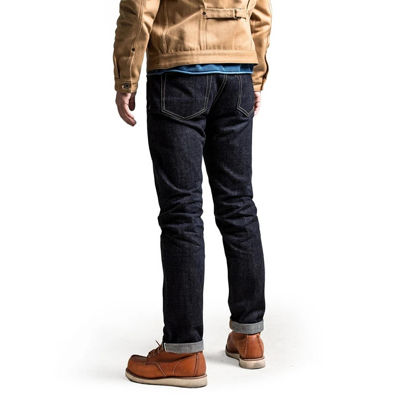 SD107-0001 Red Tornado Heavy Weight Indigo Selvage Unwashed Pants Unsanforised Thick Raw Denim Jean 17oz
