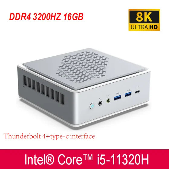 High-End Mini PC I5-11320H NVMe SSD and DDR4 3200HZ 16GB Support Thunderbolt 4 Charging Protocol 8K Video Output Gaming Pc  2025