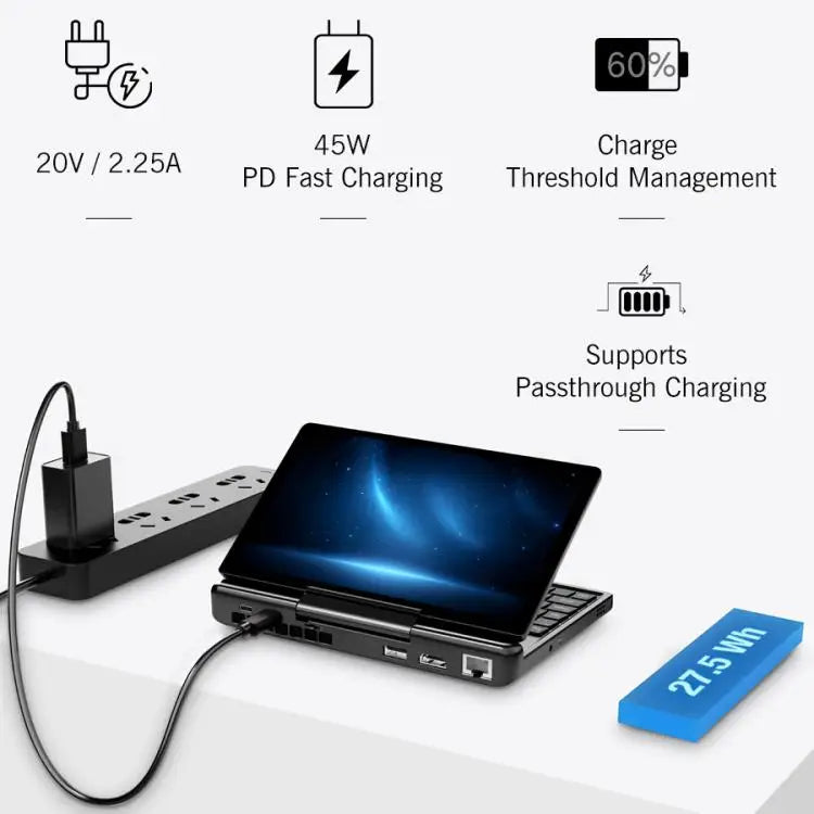 GPD MicroPC 2 Handheld Gaming PC 7 inch Screen Mini Computer 16GB+512GB Wins 11 Pro Intel Core i3-N300 Gaming Laptop