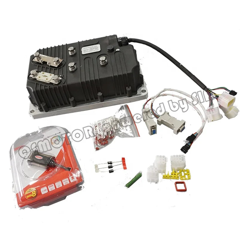QSMOTOR 8000W Permanent Magnet Brushless DC Electric Car Hub Motor Conversion Kit 48V-72V Kelly Controller DIY IP54 Waterproof