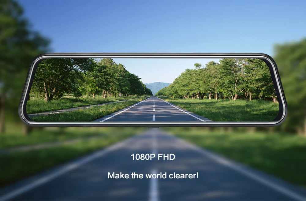 10 Inch Touch Screen Stream Media Car DVR Dash Cam Dual Lens Rear View Mirror Auto Dashcam Video Recorder Car HD Dash Camera