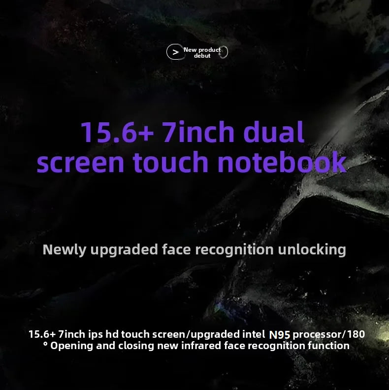 New Dual Screen 15.6inch+7inch Touch Screen Business Laptop Intel N95 Process 16G 32G RAM 256G 512G 1T SSD Can Be Customized