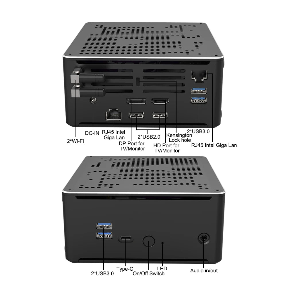Intel Xeon 2176M ECC RAM Win11 Mini Gaming PC 2*DDR4 NVME 2Lans Office Gamer Desktop Mini Computer 2286M Web Mini Server Host