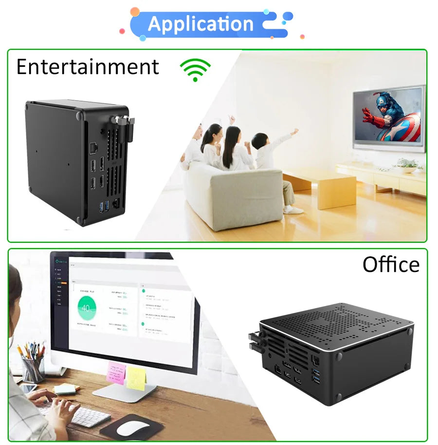 Intel Xeon 2176M ECC RAM Win11 Mini Gaming PC 2*DDR4 NVME 2Lans Office Gamer Desktop Mini Computer 2286M Web Mini Server Host