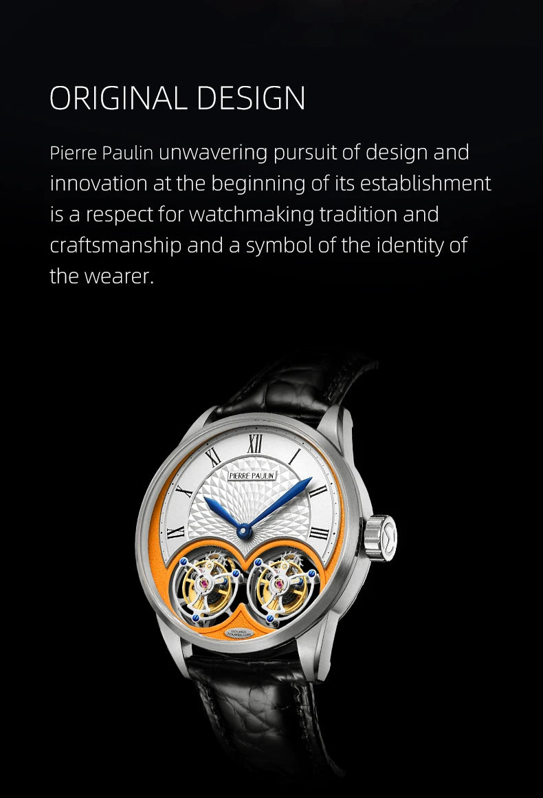 MERKUR genuine Double Tourbillon Manual Mechanical Watch Men's Luxury Formal Business Men's A Certified Millionaire Watch