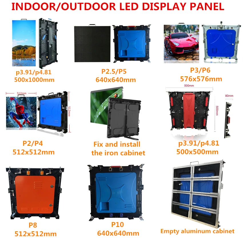 Outdoor LED Screen P10 Full Color 640*640mm Waterproof IP65 64*64 Pixels SMD RGB LED Display Panel Big Billboard