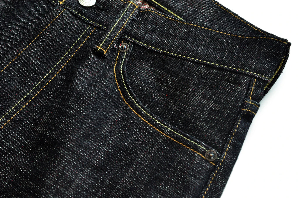 Saucezhan EX315XX-BO-Fire Jeans for Men Furinkazan Selvedge Jeans Mens Jeans Taper Fit 16.8 OZ Silver-plated Buttons Raw Denim