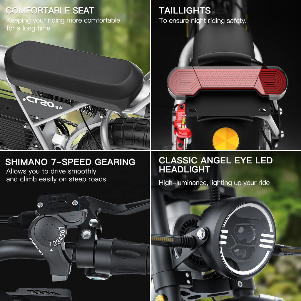 Stock in EU US UK Warehouse CoswheelCT20s Fat Tire E-bike Electric City Bike 2000W Road Urban Ebike Fatbike Electric Hybrid Bike