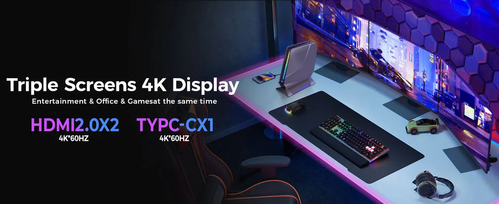 Desktop AI Office Gaming Mini Computer Core I9-13900HX RTX4070 8G Graphic 32G DDR5 1TB PCIE4.0 Triple 4K Display Win11 Mini PC