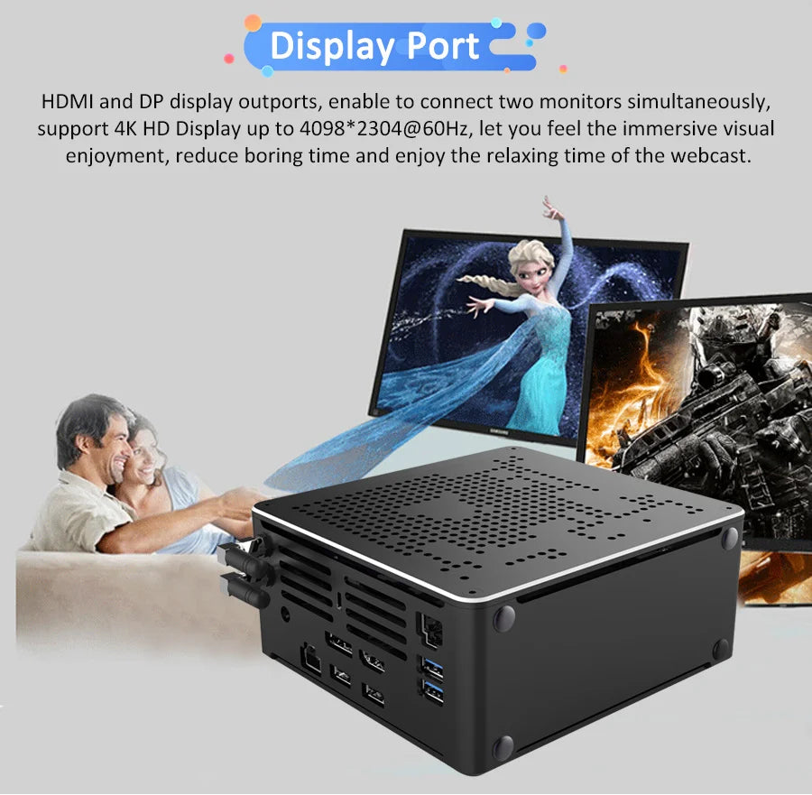 Intel Xeon 2176M ECC RAM Win11 Mini Gaming PC 2*DDR4 NVME 2Lans Office Gamer Desktop Mini Computer 2286M Web Mini Server Host
