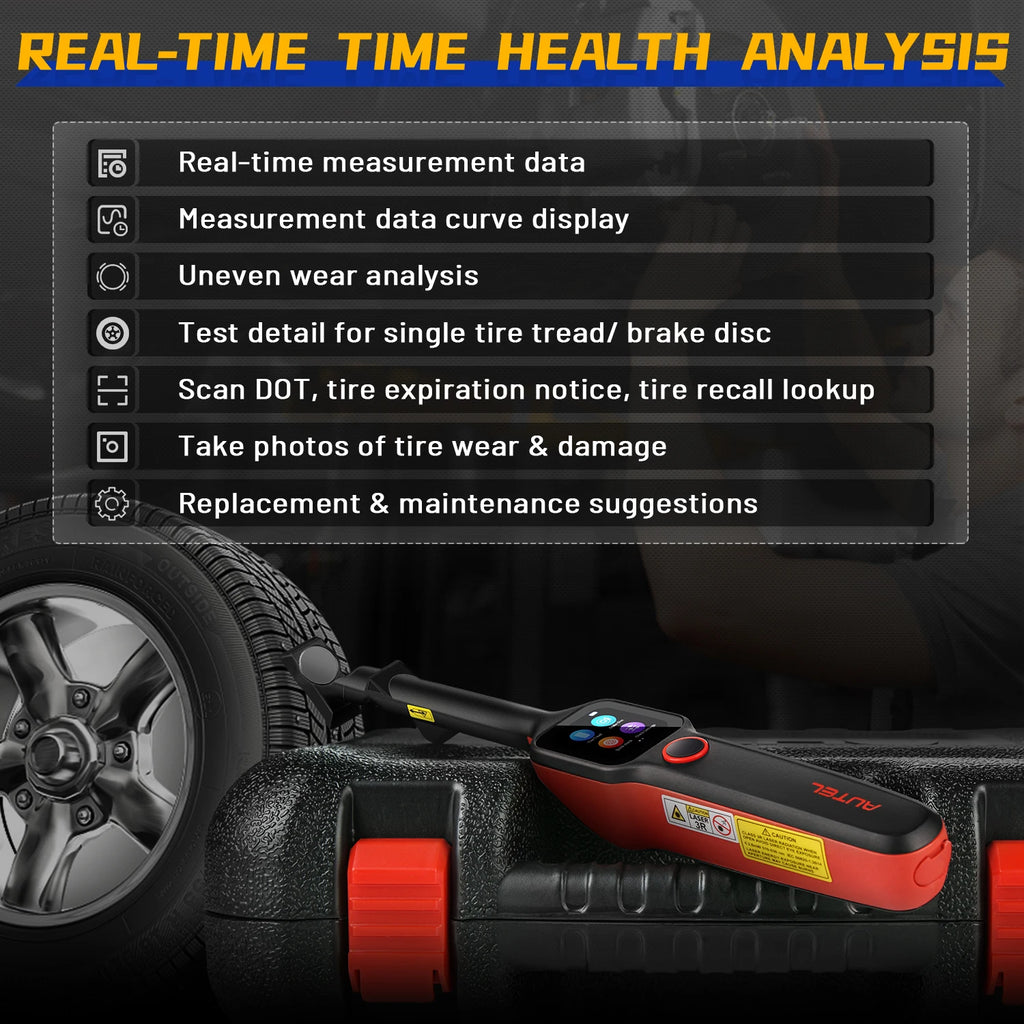Autel MaxiTPMS TBE200E Tire Tread Laser Detector Brake Disc Wear Thickness Diagnostic Instrument Tool Compatible With ITS600