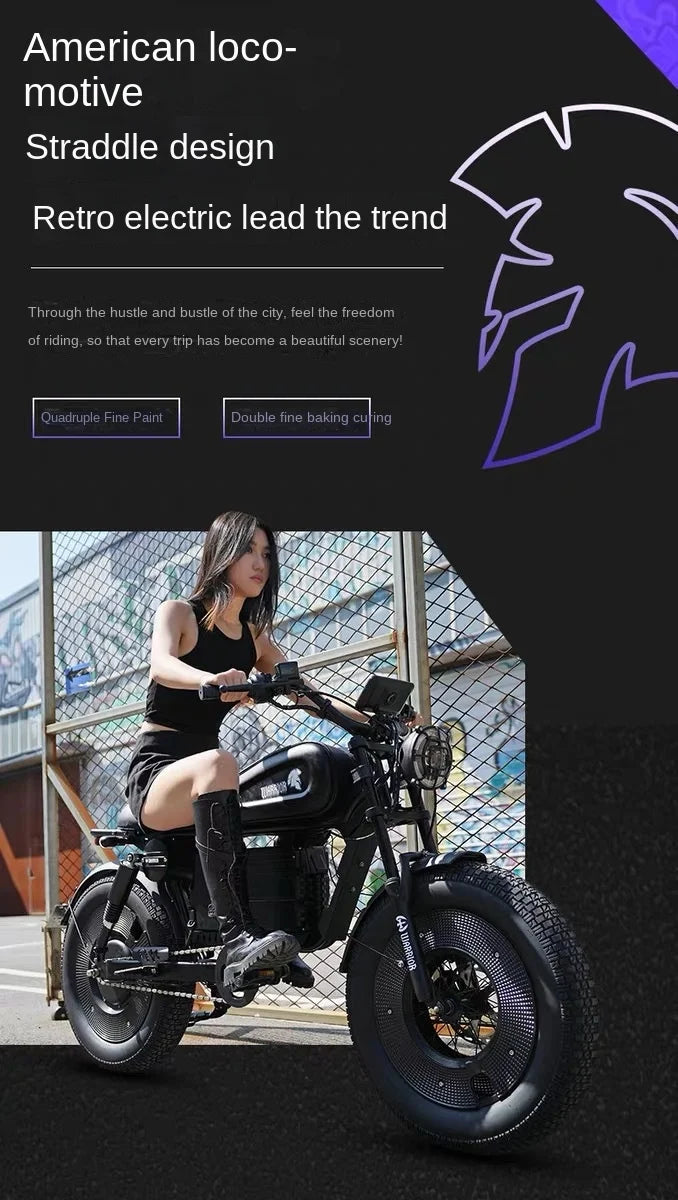 2025 Fatebike Ebike Reservation Remote Power off City Electric Bicycle Wide Fat Tire Electric Bike Outdoor Commuting E Bike