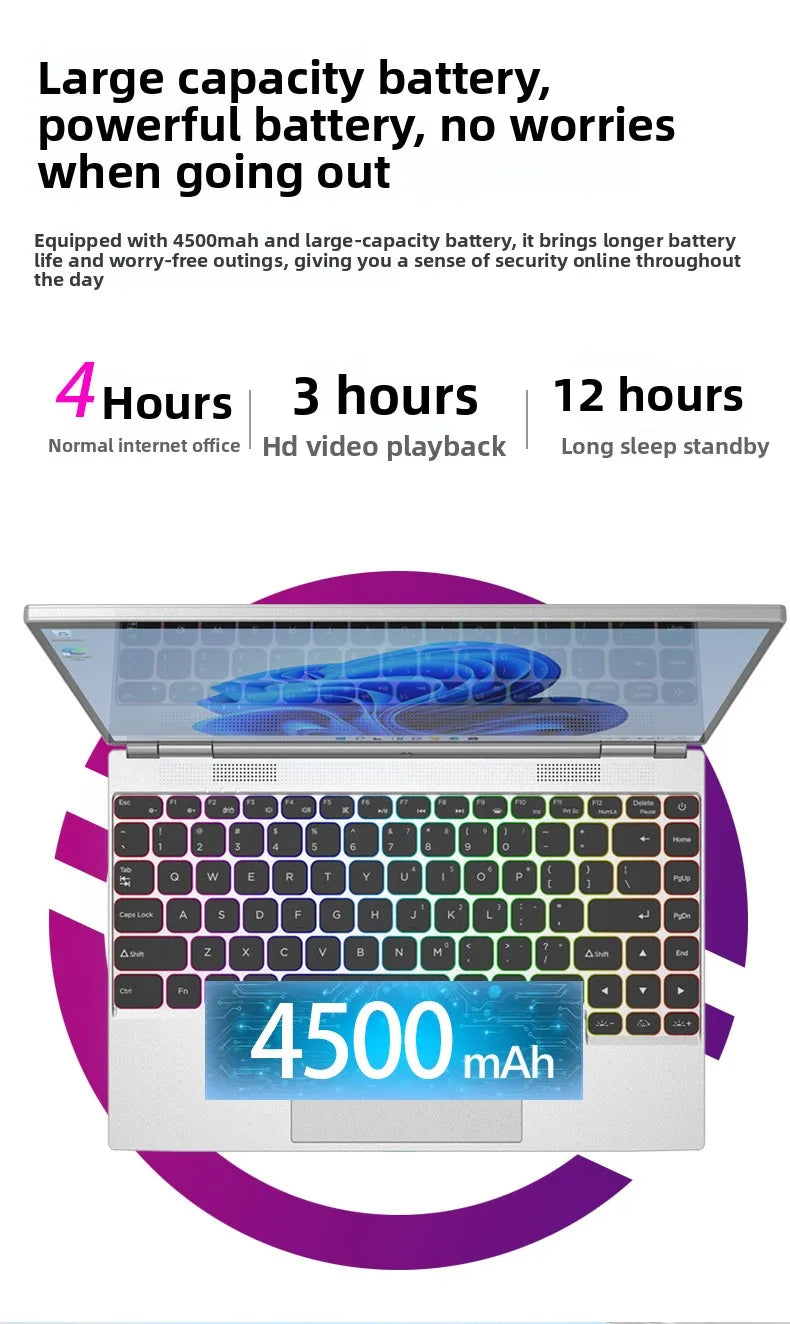 14-Inch Touchscreen 2-in-1 Slim Laptop PC Tablet  Intel N95 512G 256G 1TB for Cross-Border Business Office New US Plug Can OEM