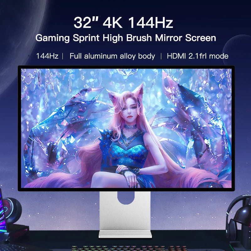 Kuycon 32 INCH Display 2K 4K 5K Resolution 144HZ Refresh LCD Monitors Gaming PC Desktop Monitor