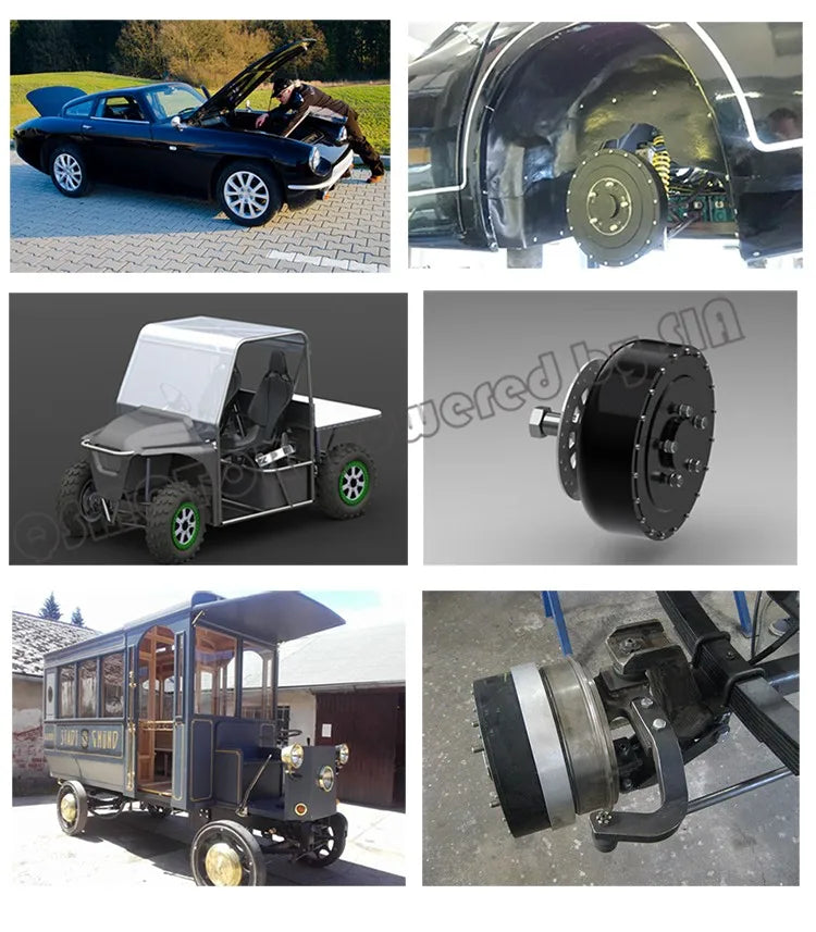 QSMOTOR 8000W Permanent Magnet Brushless DC Electric Car Hub Motor Conversion Kit 48V-72V Kelly Controller DIY IP54 Waterproof