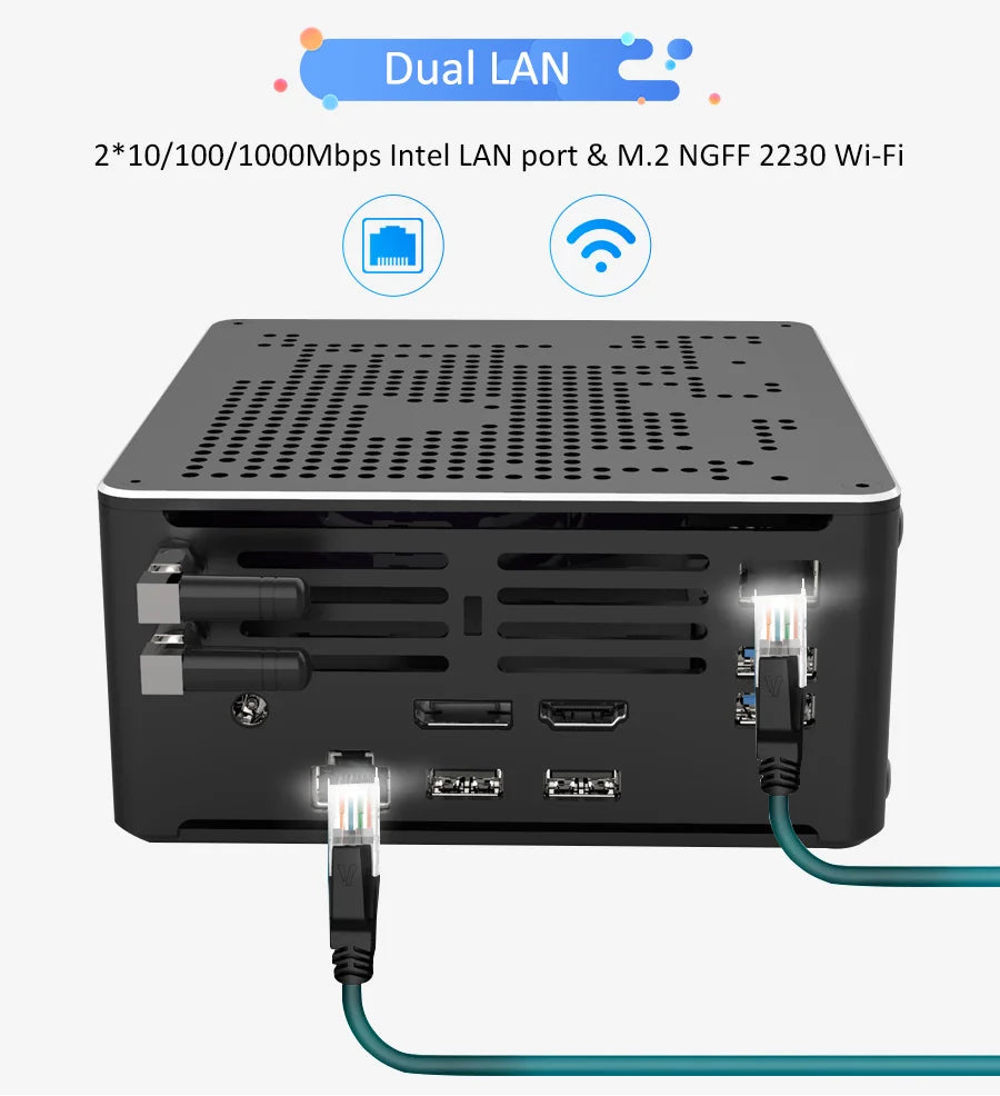 Intel Xeon 2176M ECC RAM Win11 Mini Gaming PC 2*DDR4 NVME 2Lans Office Gamer Desktop Mini Computer 2286M Web Mini Server Host