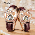 Haofa Couple Watch Luxury Tourbillon Watch Manual Movement Mechanical Wristwatch Sapphire Lovers Tourbillon Ladies Mens Watches