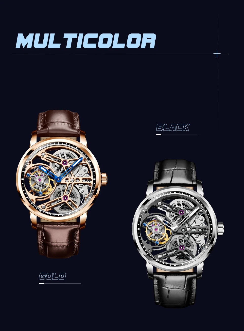 Haofa Manual Tourbillon Mechanical Watches For Men Waterproof Skeleton Luxury Sapphire Flying Tourbillon Movement Men Watch 1940