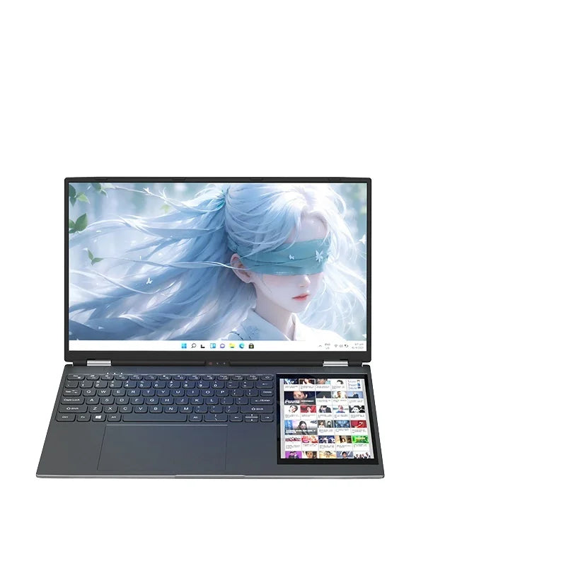 New Dual Screen 15.6inch+7inch Touch Screen Business Laptop Intel N95 Process 16G 32G RAM 256G 512G 1T SSD Can Be Customized