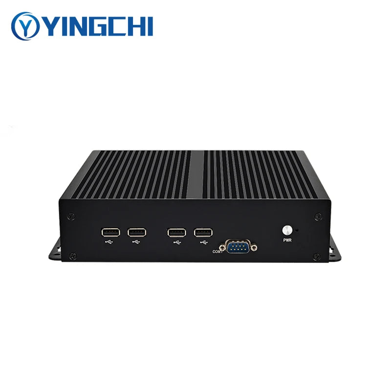 YINGCHI Micro Industrial Computer J1900 Fanless Mini Gaming PC 6 COM 2 LAN Win10 Linux