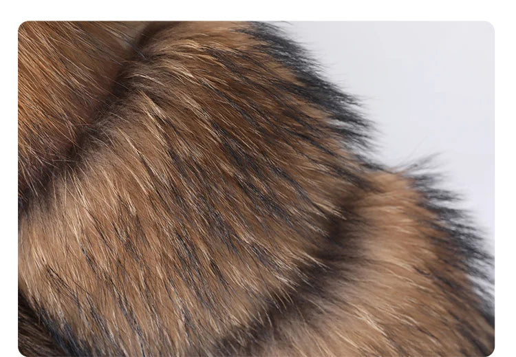 2025 maomaokong Super Hot Winter Women Luxury Thick Real Raccoon Fur Coat Natural Fox Fur Jacket Plus Size Jackets Female Vest