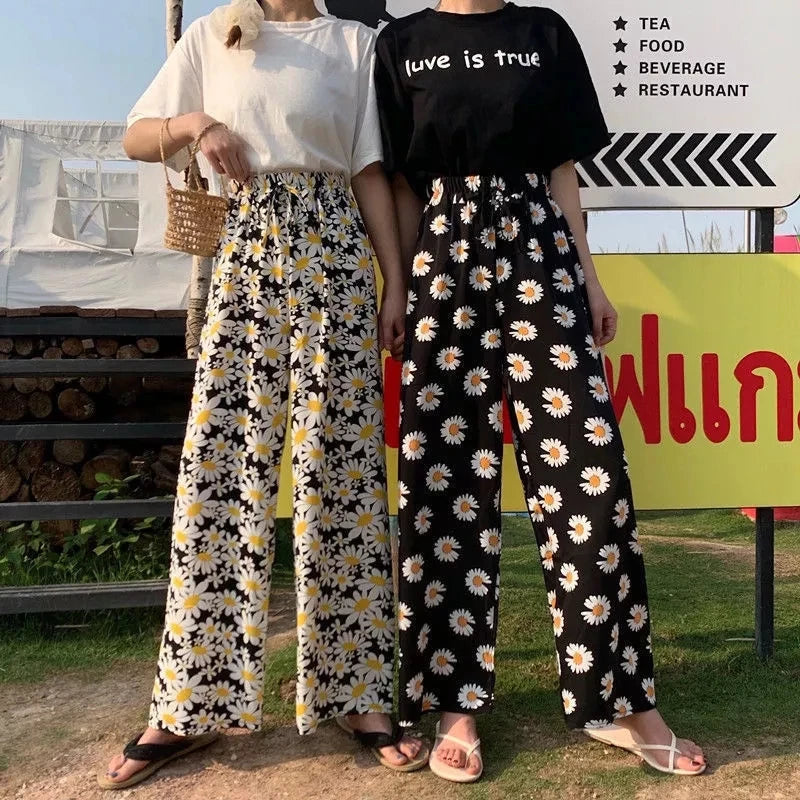 Cute Y2K Striped Pants Women Kawaii Sweet Harajuku Fleece Sports Korean Fashion Sweatpants Girly Basic Cartoon Japanese Trousers