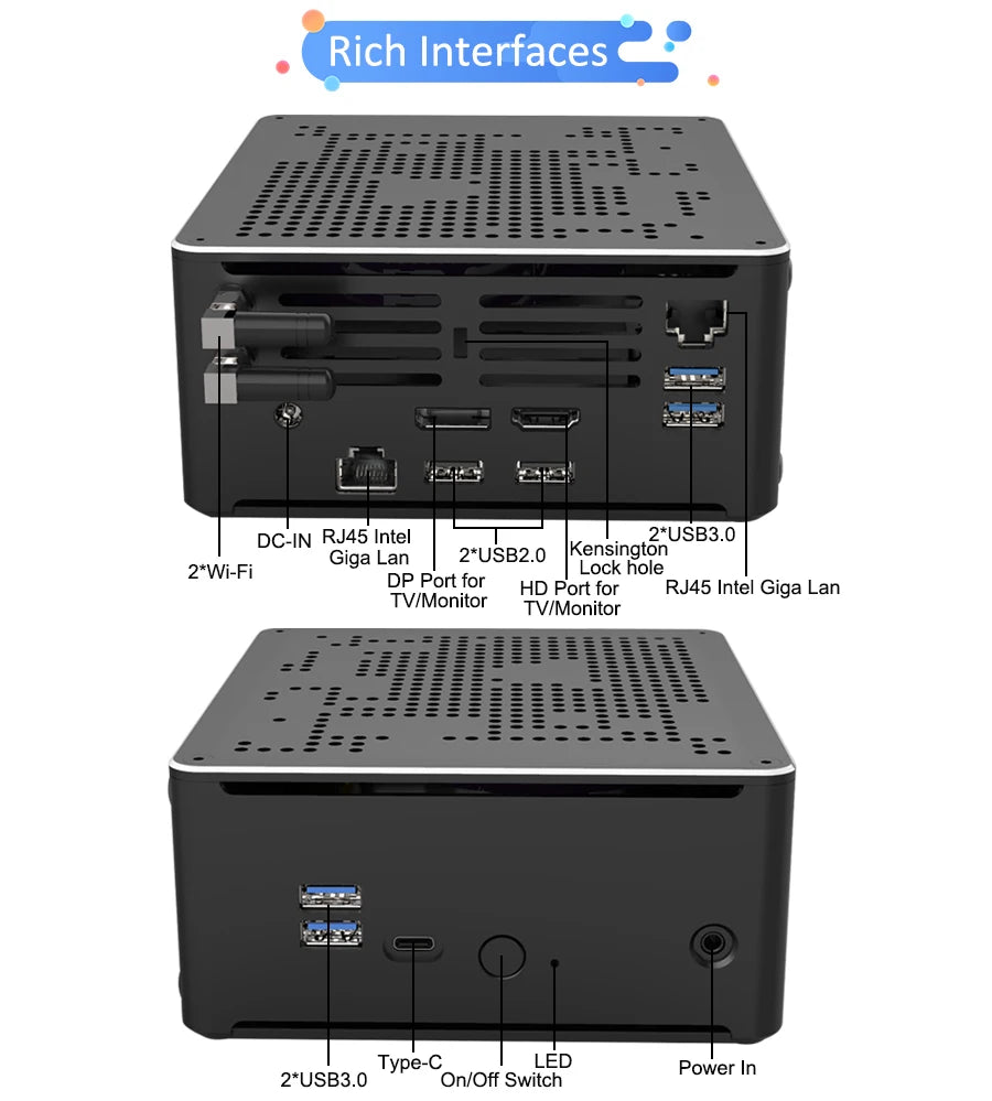 High Quality Core I9 8950HK Barebone Mini PC with DP HD 19V Mini Desktop Computers DDR4 RAM Best Tiny Gaming PC