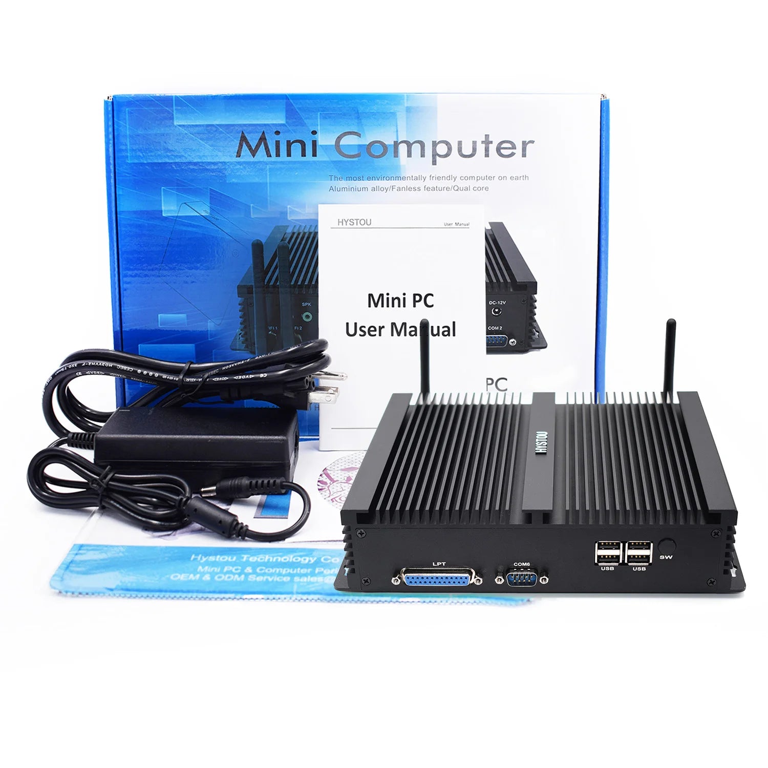 Hystou Industrial Mini Desktop PC i5 8250U i7 8550U Three Displays LPT Printing Port 8USB Tiny Computer Factory Lower Price
