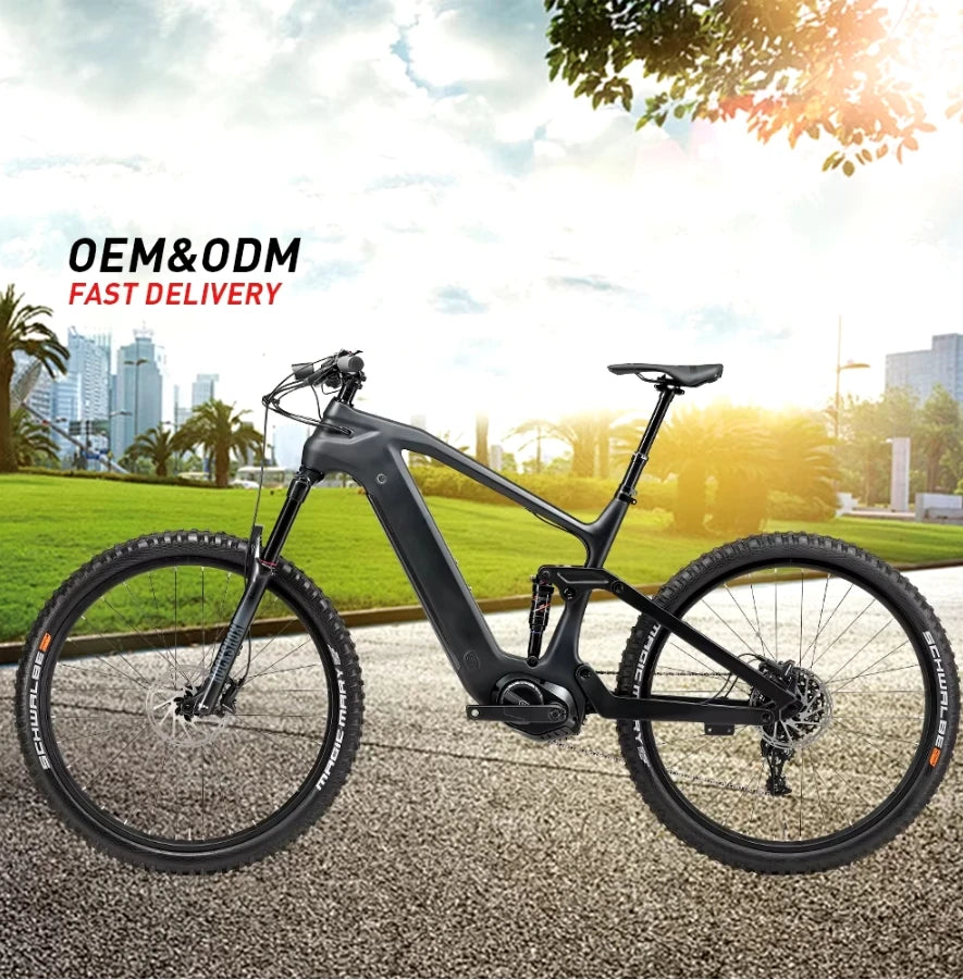 US Stock 2025 Luxury Bafang Motor 500W Carbon Fiber Dual Suspension E Bike 48V 29 Inch Ebike Central Motor Electric Bike  EMTB