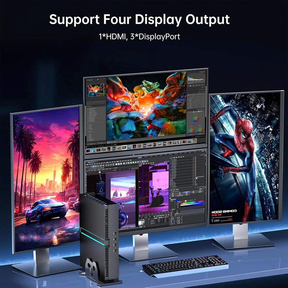 Mini Gaming PC Core I9 13900F I7-13700F 24 Cores RTX4070 12G RTX4060Ti 8G Desktop Computer 1xHD2.1 3xDP Win11 Pro PC Gamer NVME