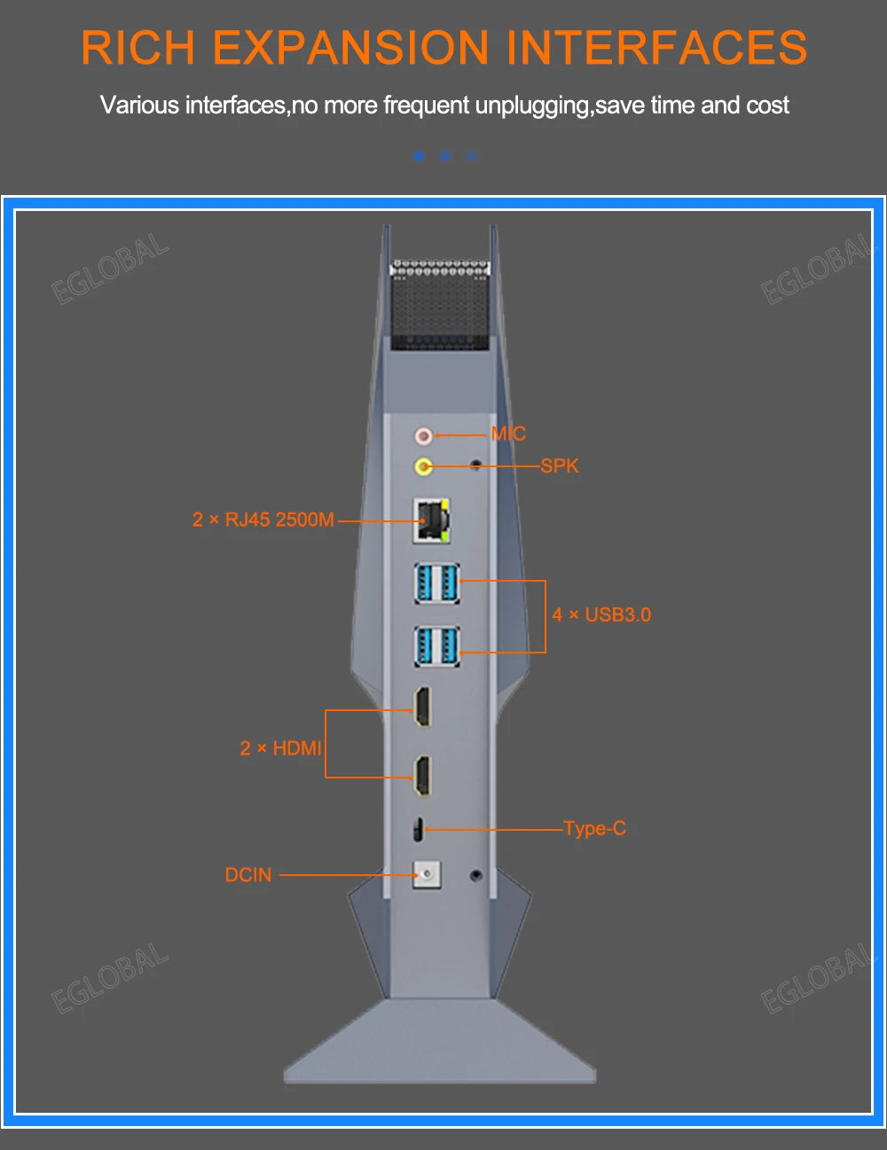 Eglobal 13th Gen Gaming PC I9 13900H I7 13700H Mini PC RTX3050 8G Mini PC Gamer Desktop Computer Barebone System PCIE4.0