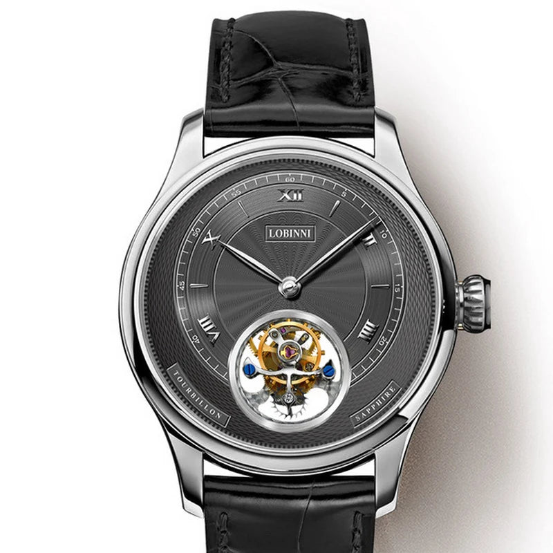 tourbillion luxury watch men,mens automatic wrist watches LOBINNI man dress waterproof skeleton mechanical wristwatch montre