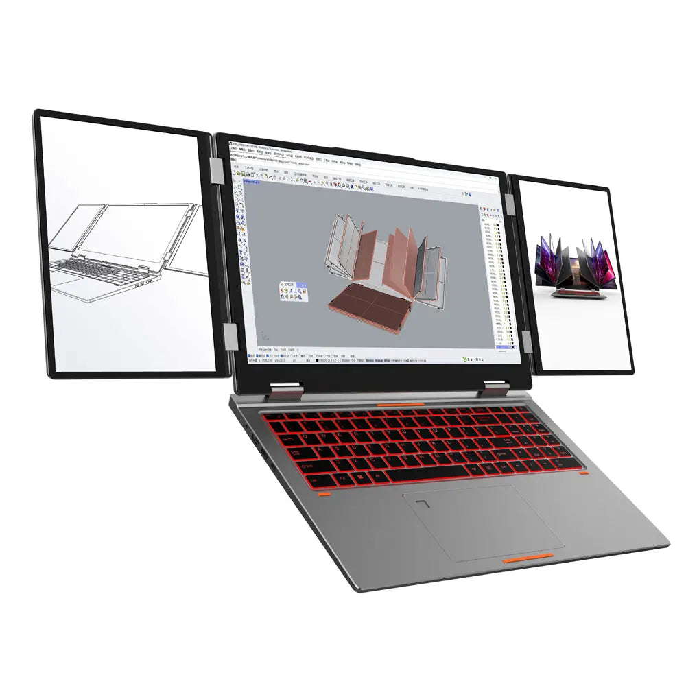 CRELANDER Expandable 16 inch Business Laptop for Designers Portable Computer 3 Monitors M.2 PCI-E SATA SSD Core i7 Laptops