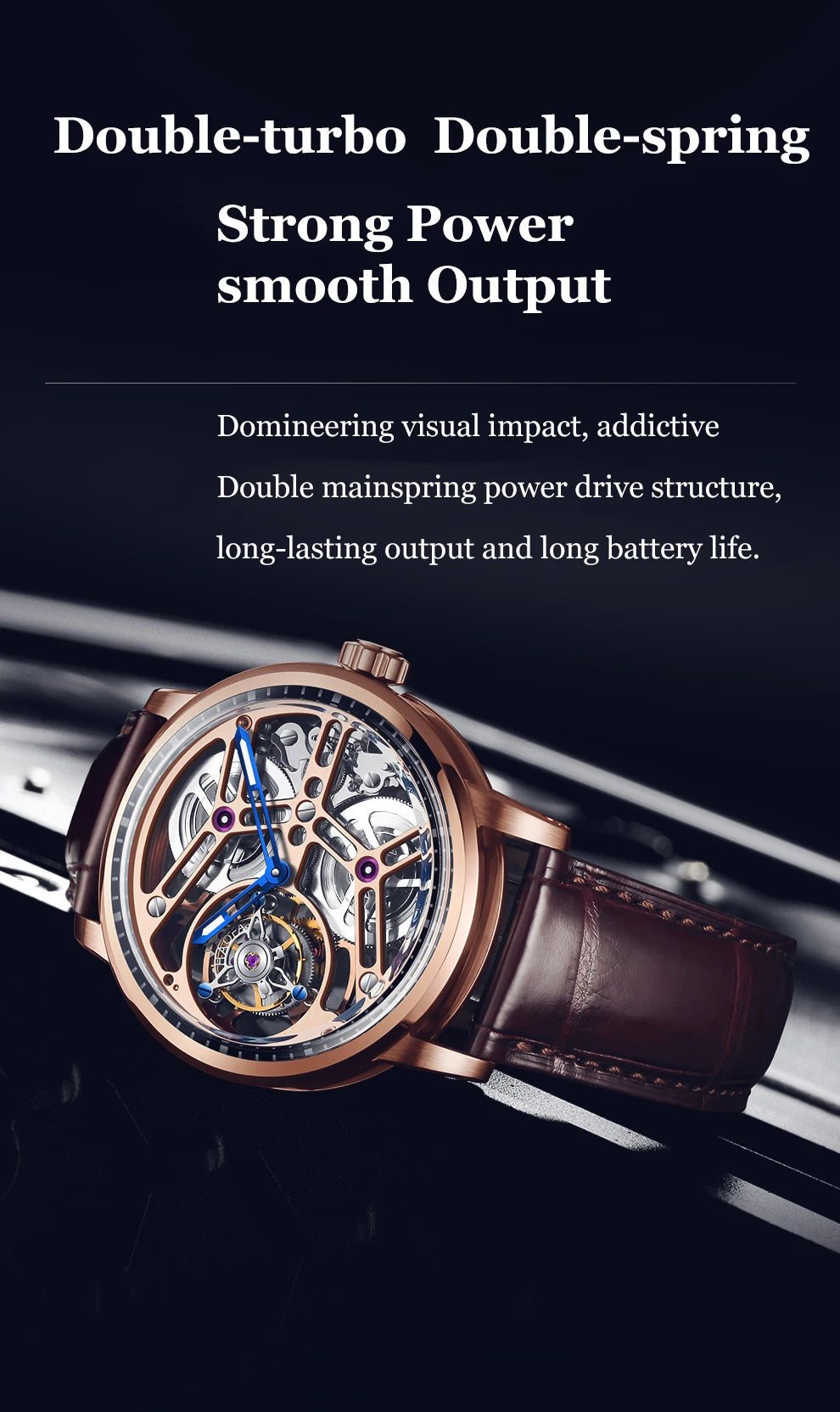 Haofa Manual Tourbillon Mechanical Watches For Men Waterproof Skeleton Luxury Sapphire Flying Tourbillon Movement Men Watch 1940