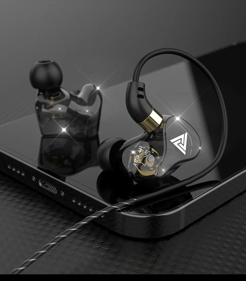 QKZ AK6 SK7 Copper Driver HiFi Wired Earphone with MIC Sport Running Headphones Bass Stereo Headset Music Earbuds fone de ouvido