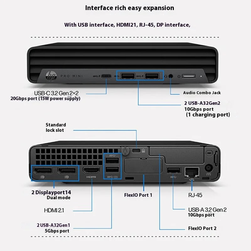 Bestselling H-P Pro Mini 400G9 DM Commercial Desktop Computer Mini Host G6900T 8G 512GSSD Customizable