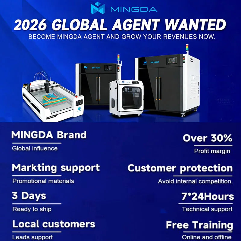 Mingda MD-1000D Enclosed 1000mm*1000mm*10000mm Fdm Plastic Prototype Printers Large Format Industrial Car Bumper 3d Printer
