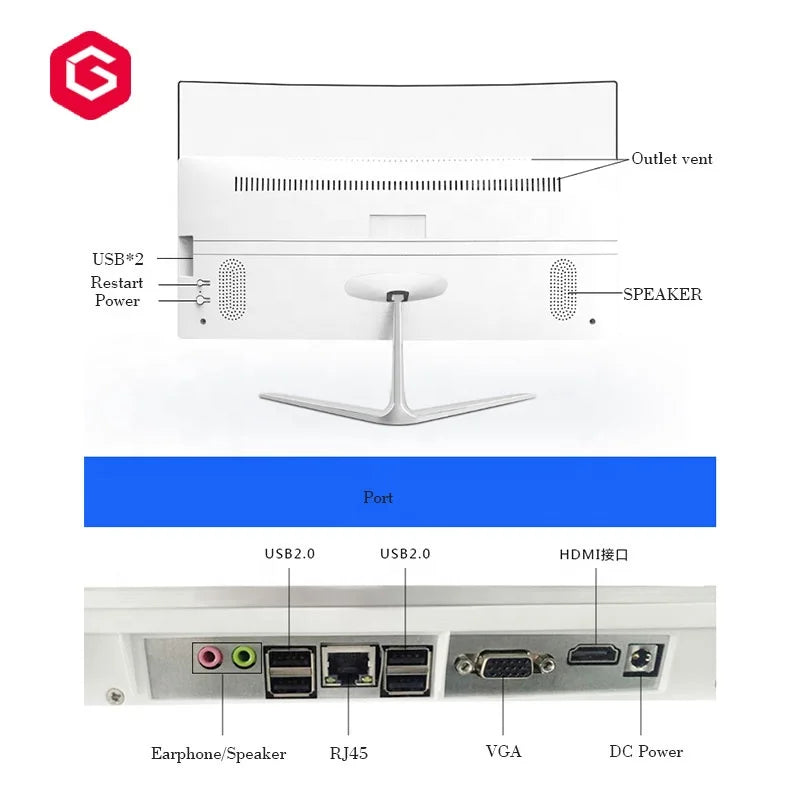 Wholesale Gaming Pc Manufacturer Aio 23.8'' Core I3 I5 I7 All-in-one Desktops Pc for Desktop Computers