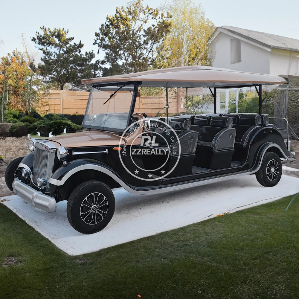 2025 Elegant Amusement Park 6 8 11 Passenger Sightseeing Electric Tourist Car Vintage Electric Sightseeing Car