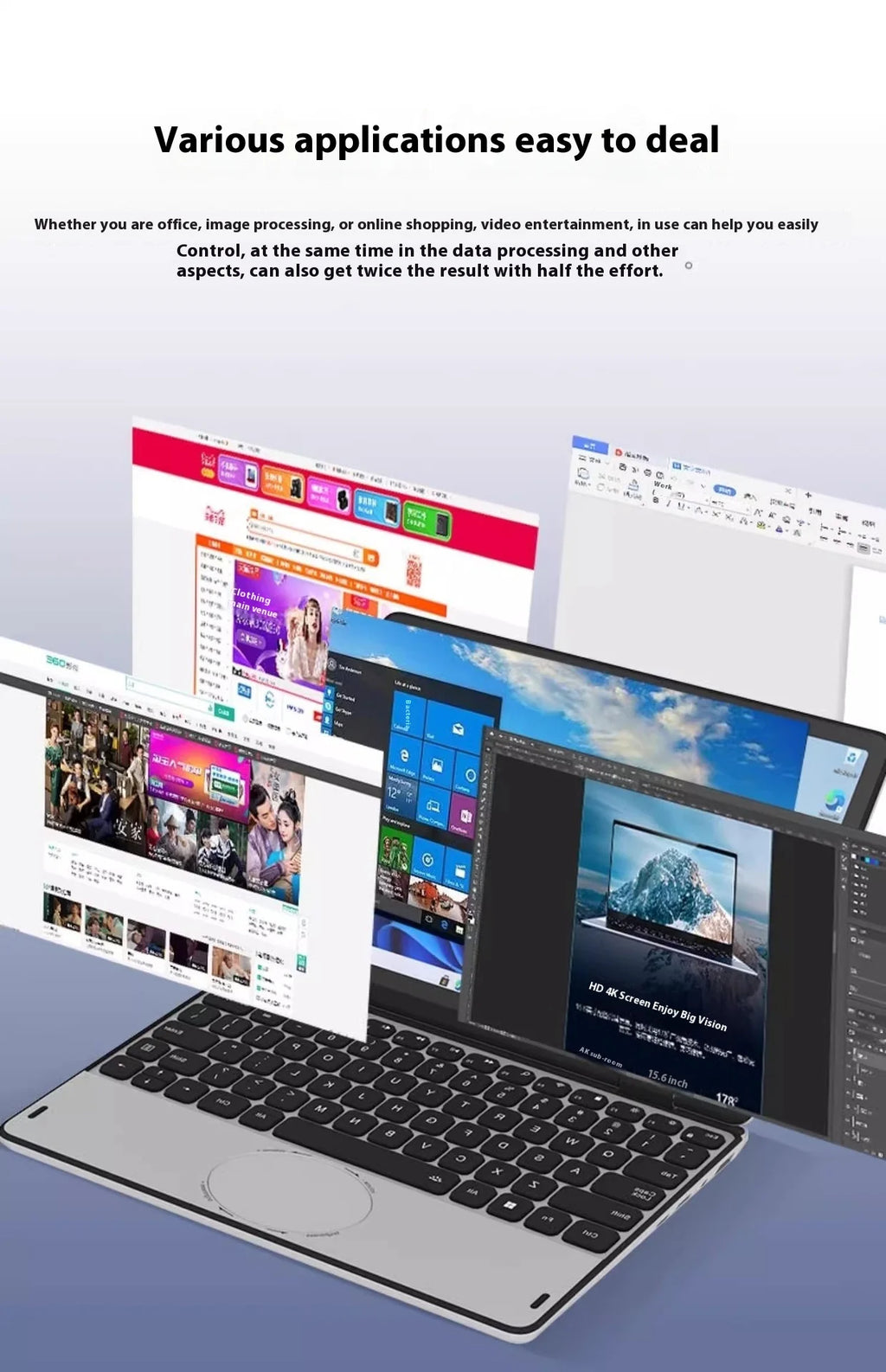 Factory Price 2025 New 11 Inch Touch Screen Laptop 110YP Intel N100 Quad Core DDR4 16B Memory Backlit Keyboard IPS Front Camera