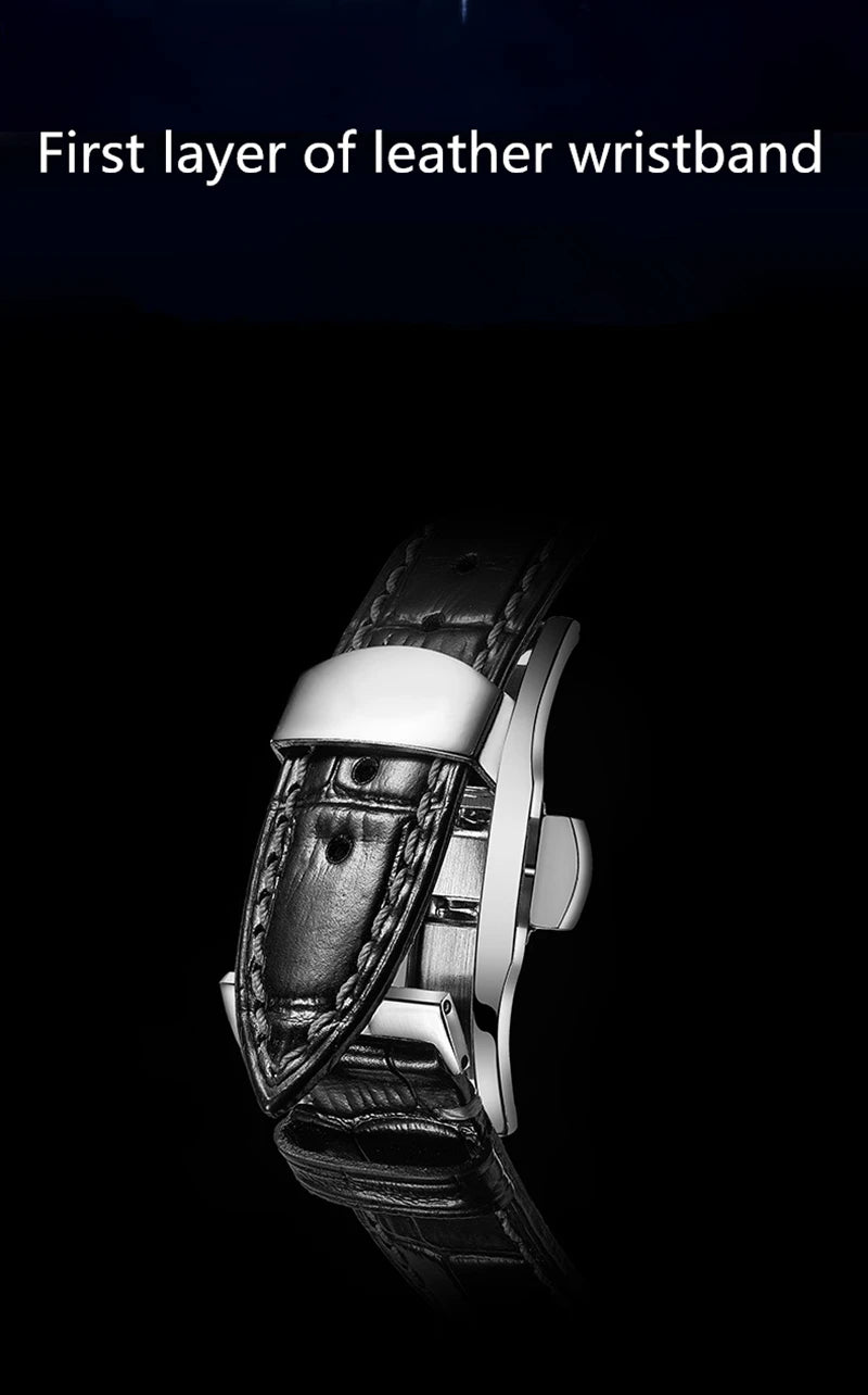 Aesop Men's Double Tourbillon Watch Hand Winding Movement Sapphire Business Fashion Male Mechanical Wristwatches Waterproof 2025