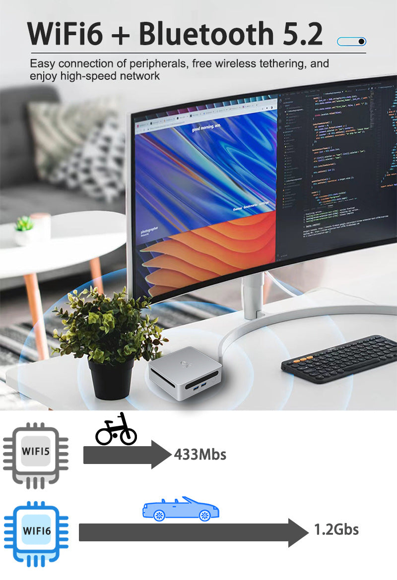 Mini PC CPU AMD Ryzen 7730U 8-core 16 wire mini desktop computer host home gaming laptop business office mini host
