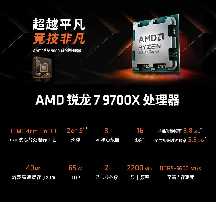 RTX5070/R7 9700X/14600KF game console DIY desktop computer assembly computer