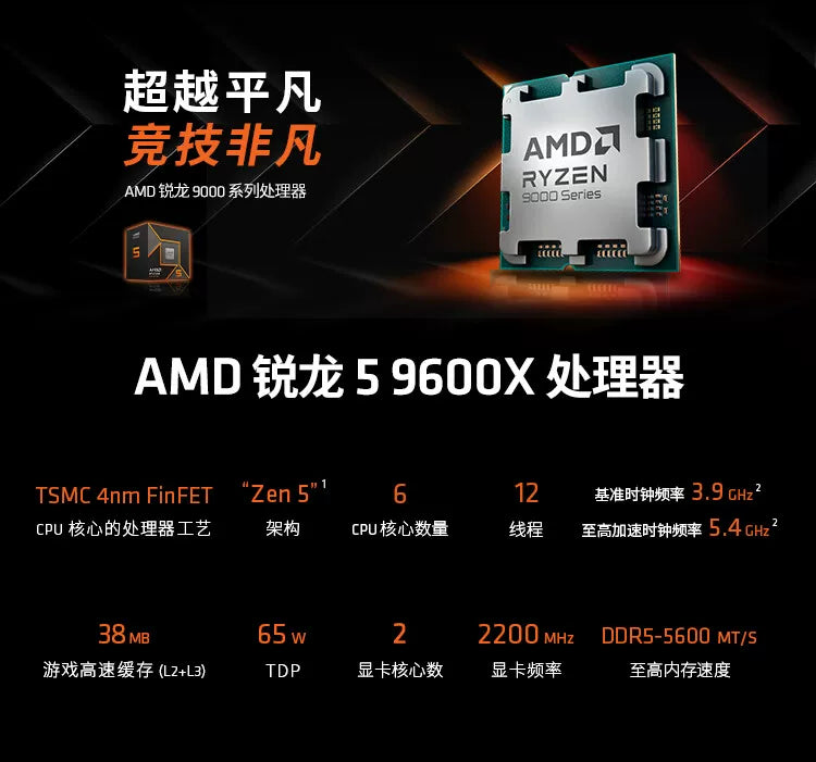 RTX5070/R7 9700X/14600KF game console DIY desktop computer assembly computer