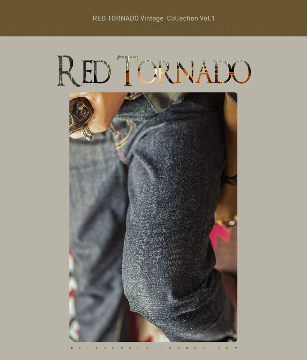 SD107-0001 Red Tornado Heavy Weight Indigo Selvage Unwashed Pants Unsanforised Thick Raw Denim Jean 17oz
